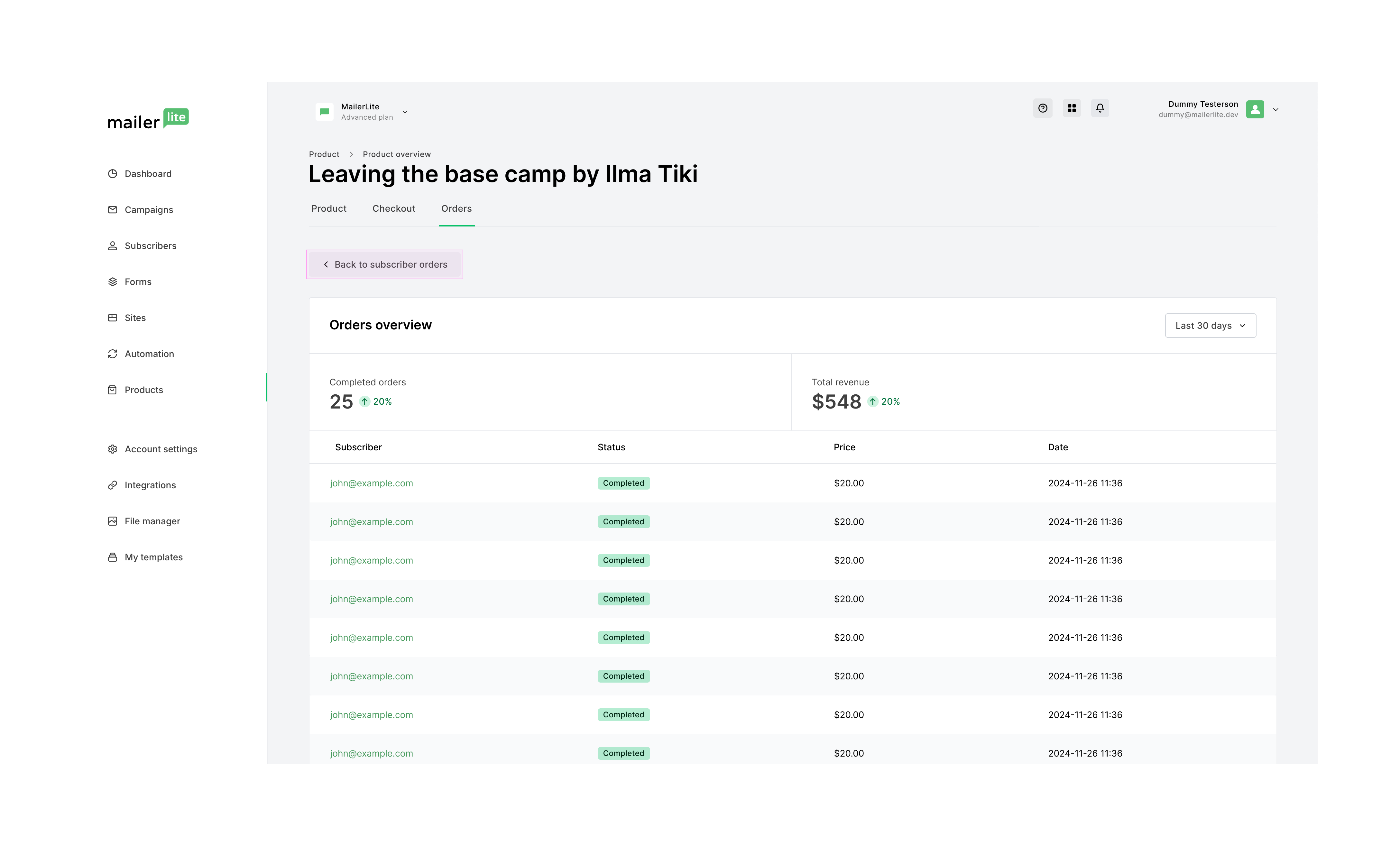 Digital Product Orders